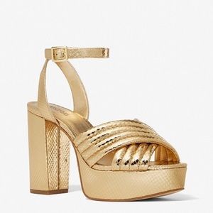 MICHAEL Michael Kors gold python platform, size 8.5, worn once
